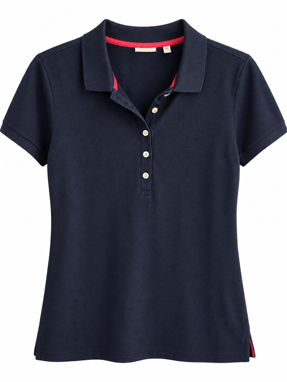 DKNYC Navy Polo with Pink Contrast Trim